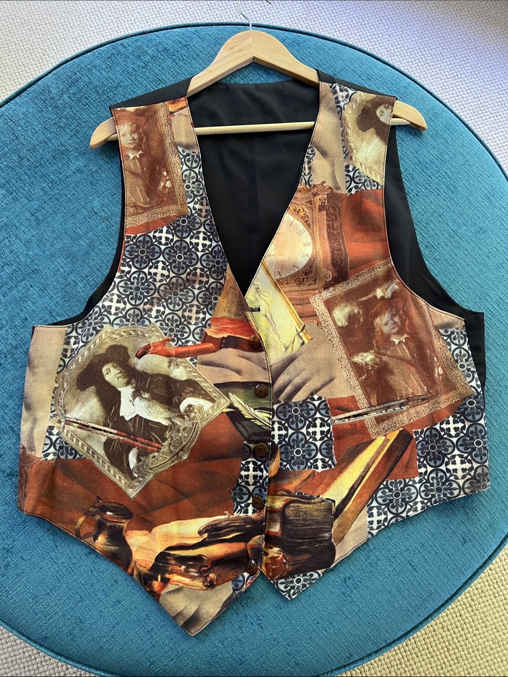 Vintage Designer Art Print Vest Gender Neutral